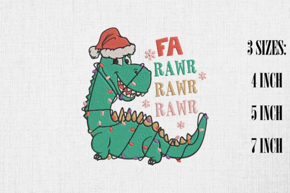 Cute Christmas Dinosaur Fa Rawr Rawr
