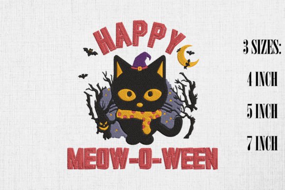 Happy Halloween Meowoween Black Cat Design Review