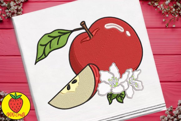 Red Apple and Flower