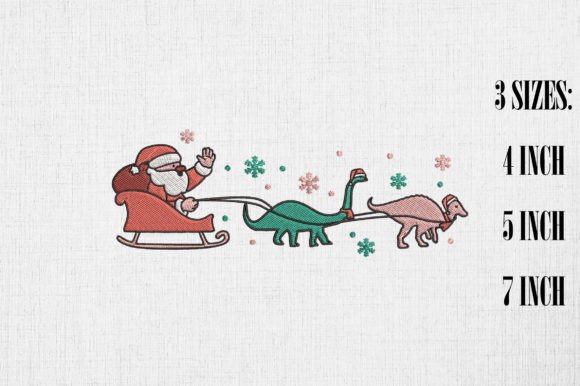Santa Claus and His Dinosaur Sleigh Xmas