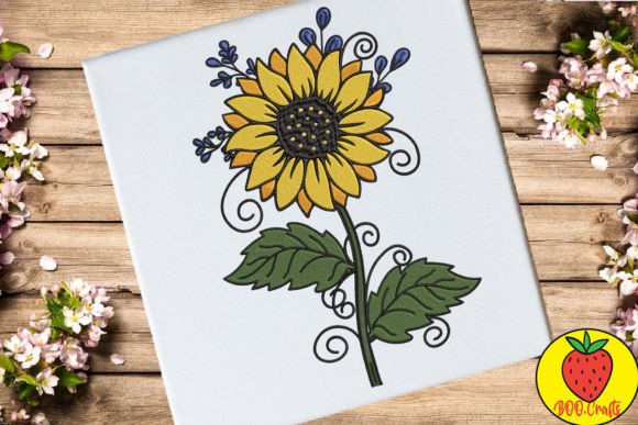 Sunflower and Leaves