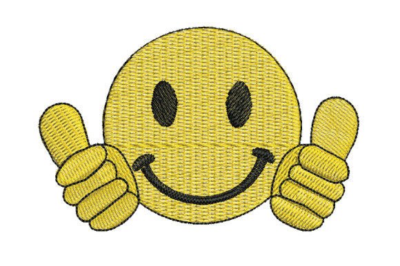 Yellow Smiley Face Thumbs Up Embroidery Review